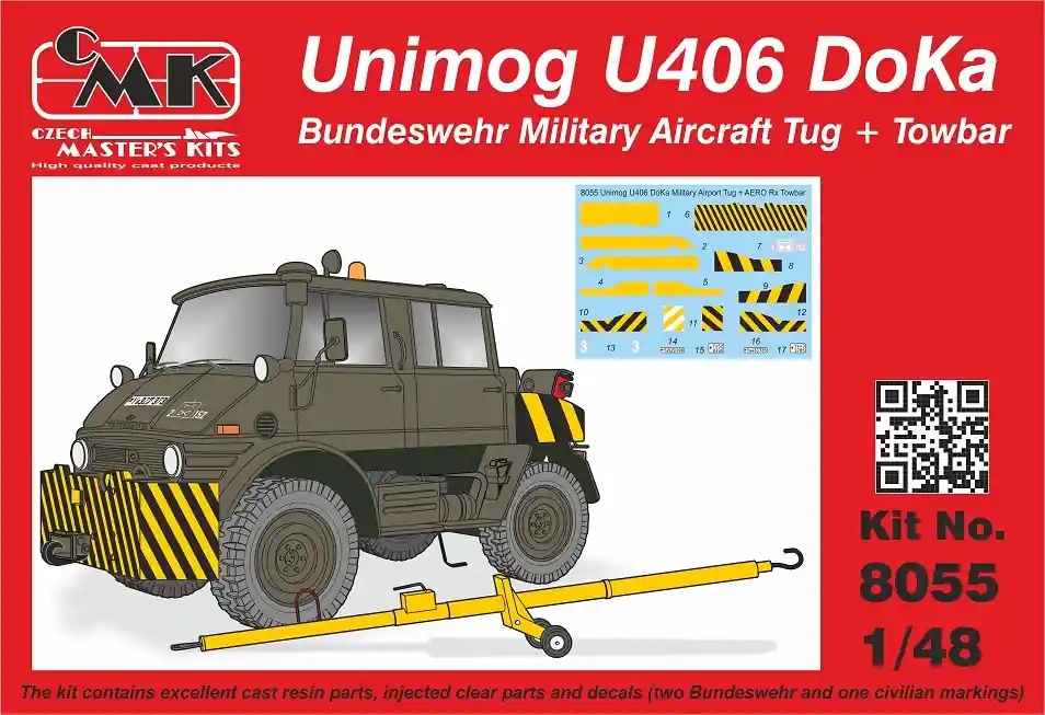 CMK K8055 Unimog U406 DoKa Bundeswehr Military Aircraft Tug + towbar Expédition Rapide