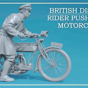 Nouveauté Copper State Models F32-065 British Dispatch Rider Pushing His Motorcycle