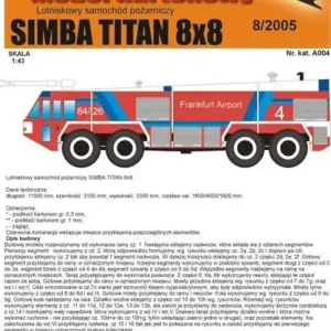 Solde Orlik A004 Airport firetruck Simba TITAN 8x8