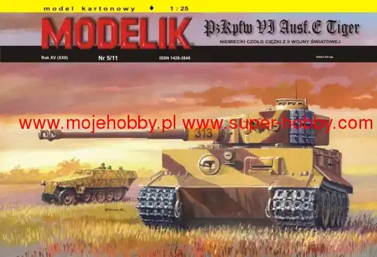 Authentique Modelik 05_11 PANZER VI TIGER Ausf. E niemiecki czołg ciężki z II wojny światowej