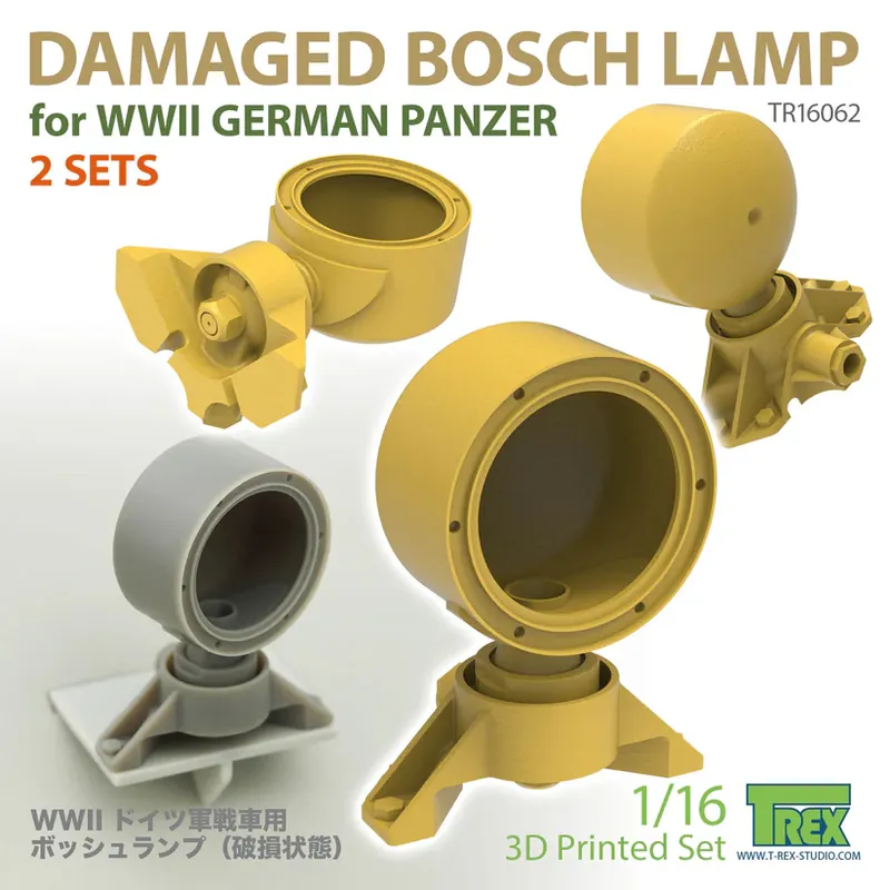 Offre Limitée NEW! T-Rex Studio 16062 German WWII Panzer - Damaged Bosch Lamp Lights (3D-Printed)