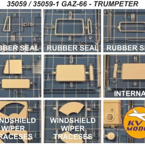 NEW! KV Models 35059-1 GAZ-66 - Double-Sided Mask Set (for Tumpeter 01016 / 01017 and 01018 Kits) Dernière Chance