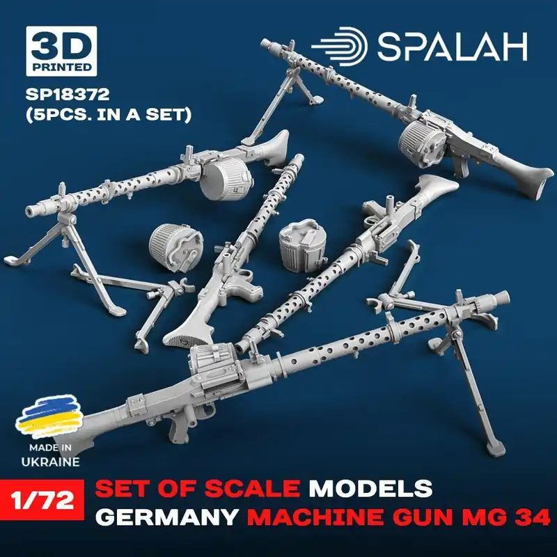 Top Vente Spalah 18372 German Machine Gun MG-34 (5 pcs / 3D-Printed)