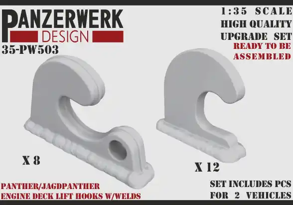 Panzerwerk Design 35-503 Panther/Jagdpanther Engine Deck Lift Hooks With Welds Bon Plan
