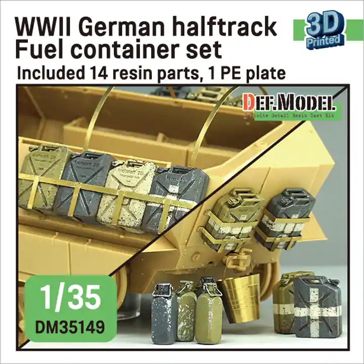 DEF Model DM35149 WWII German Halftrack Fuel Container Set For Sd.Kfz. 251 Kit Usine Directe