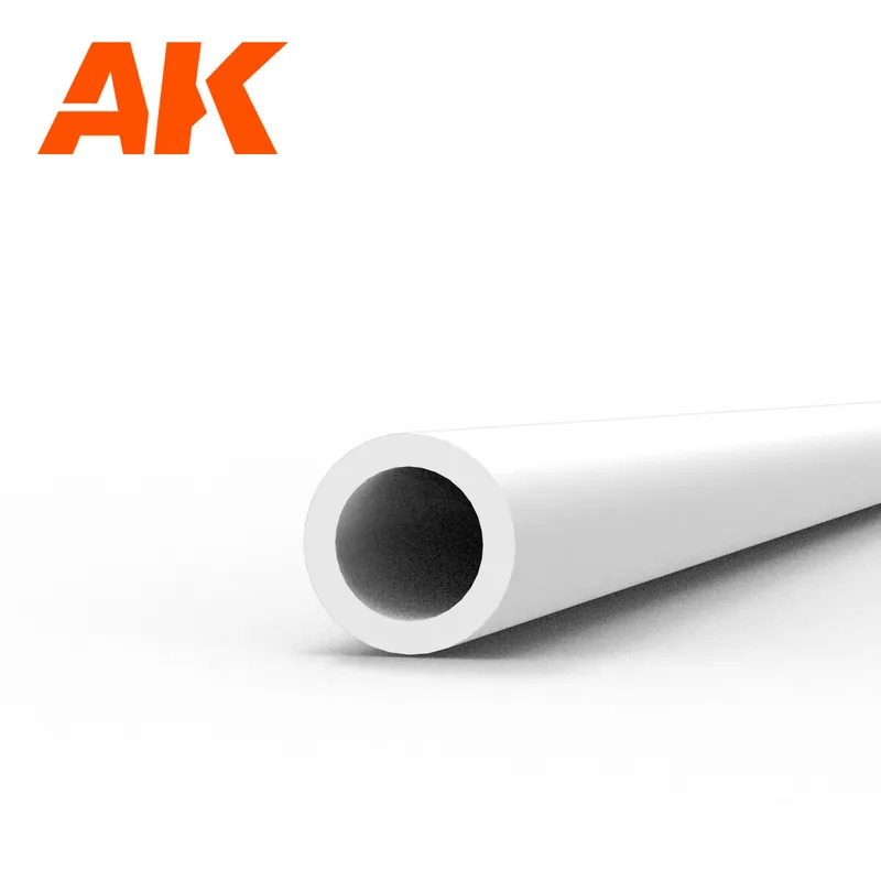 AK-Interactive 6542 Hollow tube 2.00 diameter x 350mm (W.T. 0,7mm) - STYRENE HOLLOW TUBE – (1 UNITS) Certifié