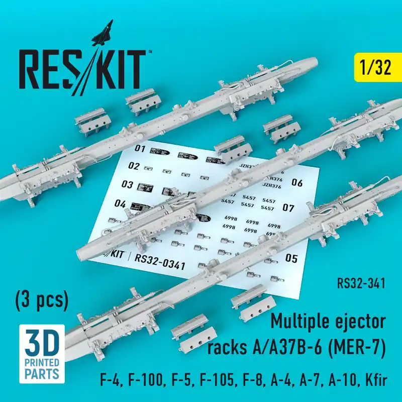 Usine Directe RES/KIT 32-0341 Multiple ejector racks A/A37B-6 (MER-7) (3 pcs) (F-4, F-100, F-5, F-105, F-8, A-4, A-7, A-10, Kfir)