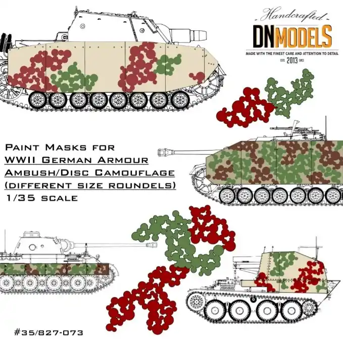 Expédié Aujourd'hui DN Models 35-827-073 Paint Mask Set WW II German Disc Camo (Different Size Roundels) V.3
