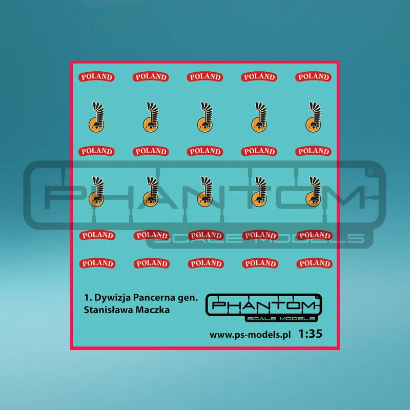 Phantom Scale Models 2023-K1135 1st Polish Armoured Division (gen. S. Maczek) - Decals for Soldiers Meilleure Vente