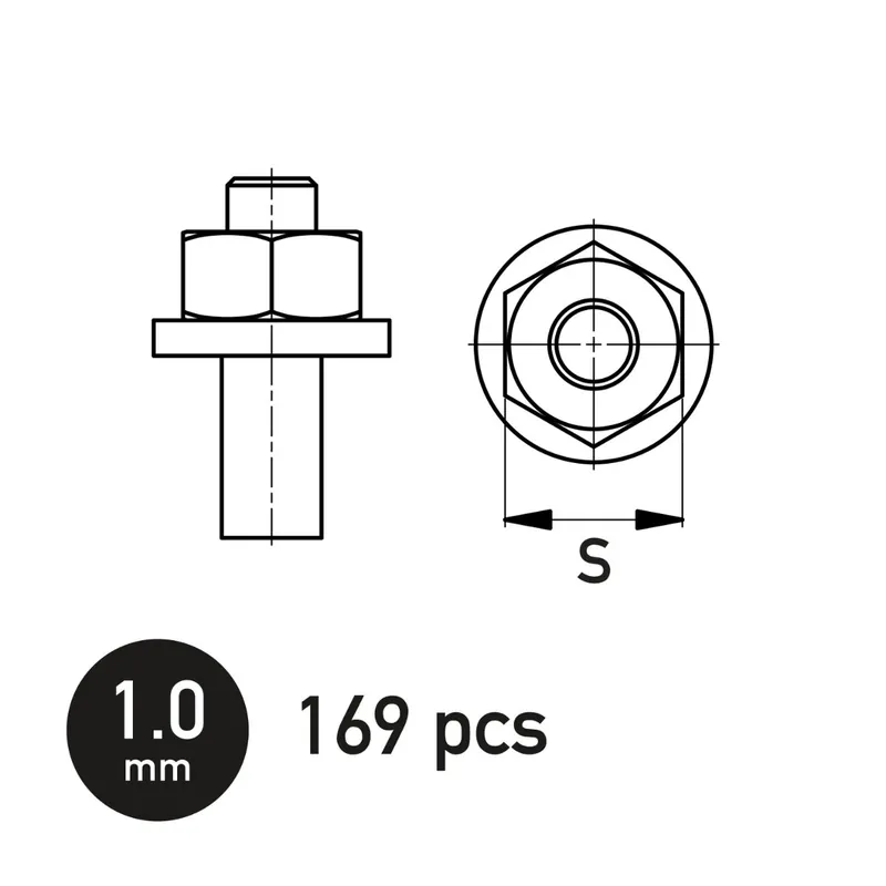 GasHans NB04008 Hexagonal Nut with Washer 1.0 mm Livraison Express
