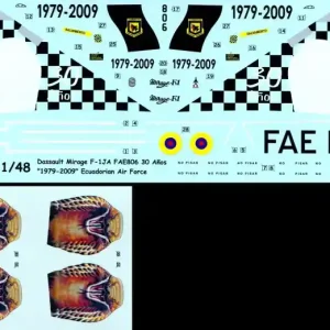Syhart Decal 48-060 Mirage F-1JA FAE806 30 Años 1979-2009 Ecuadorian AF Bon Plan