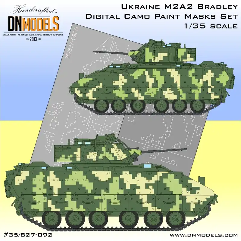 Seulement Aujourd'hui DN Models 35-827-092 Ukraine M2A2 Bradley Digital Camo Paint Masks Set