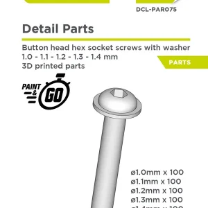 Certifié Decalcas PAR075 Fasteners - Button Head Hex Socket Screws with Washer (500 pcs)