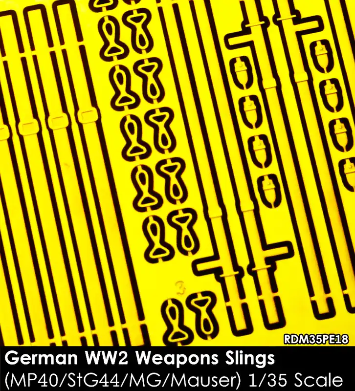 Rado Miniatures 35PE18 German WW2 Weapons Slings (MP40/StG44/MG/Mauser) Livraison Express