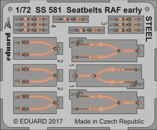 Eduard SS581 Seatbelts RAF early STEEL Prix Choc