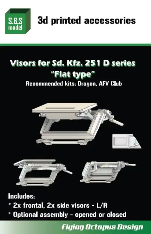 Seulement Aujourd'hui SBS Model 3D044 Sd.Kfz. 251 D series - Visors (3D-Printed / for Dragon and AFV Kits)