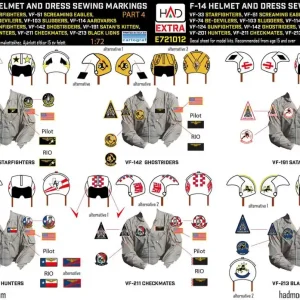 Expédié Aujourd'hui HAD Models E721012 Grumman F-14 Tomcat - Patches and Helmet Markings Part 4