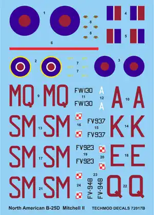 Prix Bas Techmod 72017 North American B-25D Mitchell II