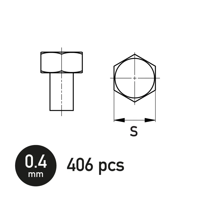 Prix Bas GasHans NB01002 Hexagonal Bolt 0.4 mm