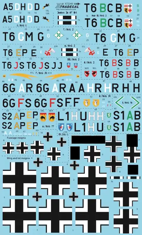 Jusqu'à Épuisement Des Stocks Xtradecal 72249 Junkers Ju-87 B-1 Stuka (13 schemes)