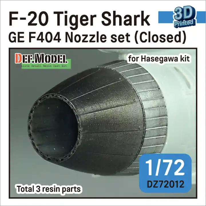 Achat Immédiat DEF Model DZ72012 F-20 Tigershark - Nozzle Set Closed (GE YF404-100 / for Hasegawa Kits)