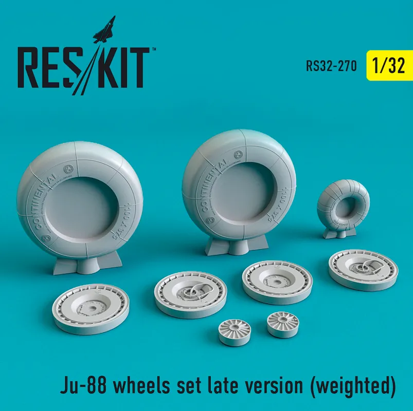 DISCONTINUED RES/KIT 32-0270 Ju-88 wheels set late version weighted Expédition Rapide