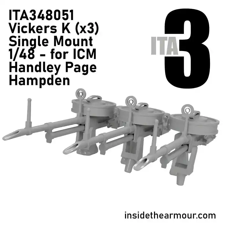 Nouveauté Inside the Armour ITA348051 Handley Page Hampden - Vickers K with Mounts (3 pcs / for ICM Kits)