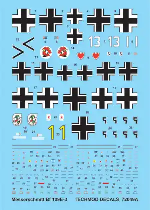Pas Cher Techmod 72049 Messerschmitt Bf 109E-3