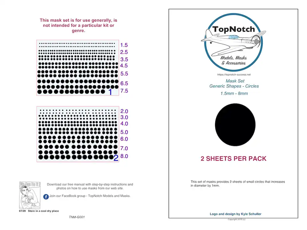 Offre Limitée TopNotch G001 Circles 1.5 mm - 8 mm