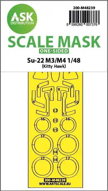 Populaire Art Scale Kit M48239 Su-22M3/M4 - One-Sided Express Fit Mask (For Kitty Hawk)