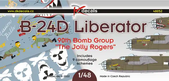 DKdecals 48052 B-24D Liberator 90th Bomb Group "The Jolly Rogers" Pas Cher