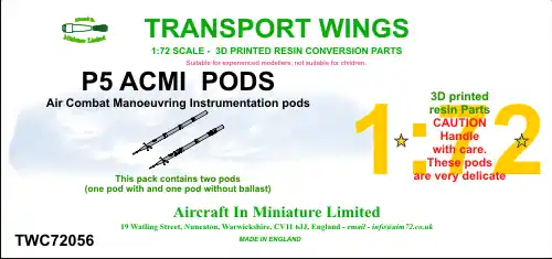 Achetez Aujourd'hui Aircraft In Miniature Ltd TWC72056 ACMI P5 Pods (2 pcs)