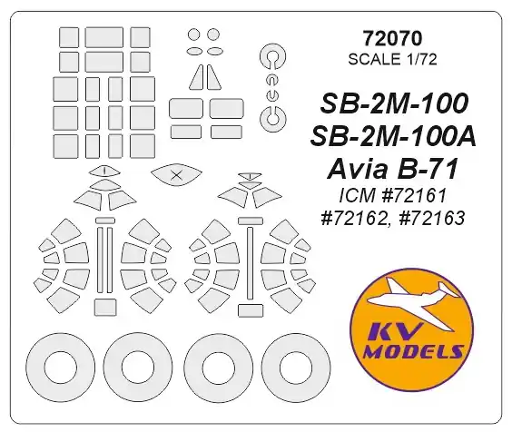 Affaire À Saisir KV Models 72070 SB-2М-100 / SB-2М-100А / Avia B-71(ICM) + wheels masks