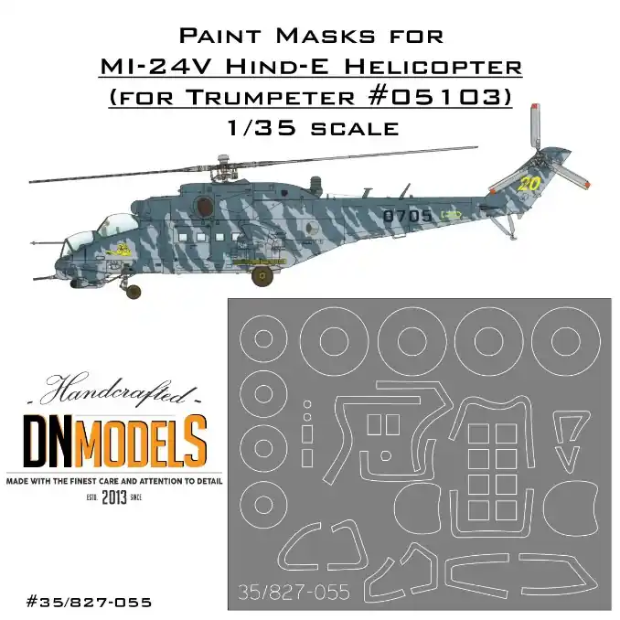 Acheter En Ligne DN Models 35-827-055 Paint Masks For Mil MI-24V Hind Attack Helicopter Canopy And Wheels