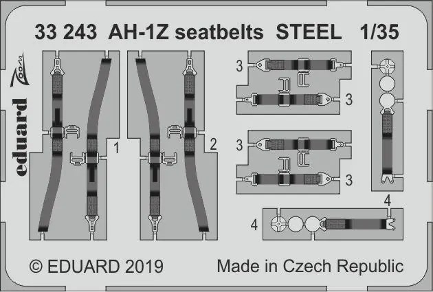 Promotion Saisonnière Eduard 33243 AH-1Z seatbelts Steel Academy