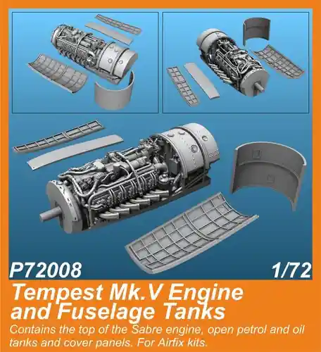 CMK P72008 Tempest Mk.V Engine And Fuselage Tanks (For Airfix Kit) Super Prix