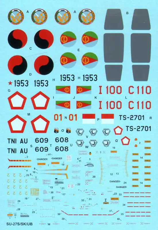 Populaire Hi-Decal Line 72050 Su-27 S/SK/UB Flanker B/C