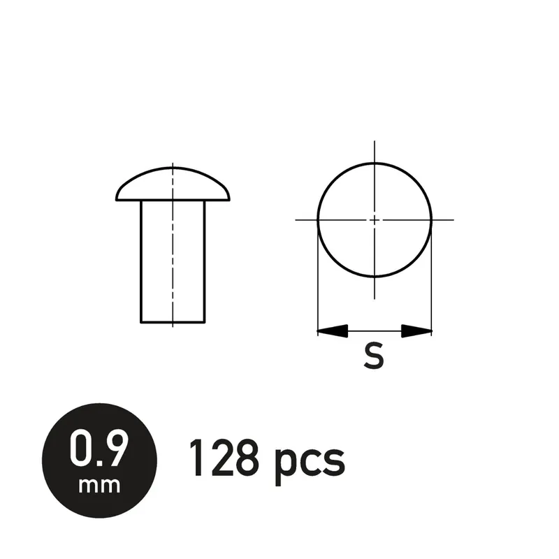 Achat Immédiat GasHans NB12007 Flat Spherical Rivet 0.9 mm