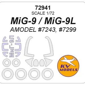 Pas Cher KV Models 72941 MiG-9, MiG-9L (AMODEL 7243, 7299) + wheelmasks