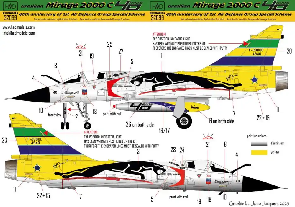 HAD Models 32099 Brasilian Mirage 2000 C - 40th Anniversary Of 1st Air Defence Group Special Scheme Expédié Aujourd'hui