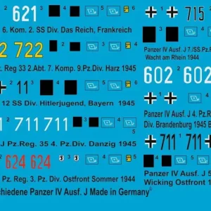 Peddinghaus-Decals 2495 8 Different Panzer IV Ausf. J 1944-1945 Satisfait Ou Remboursé