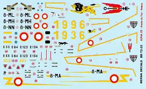 Achat Immédiat Berna Decals 72022 Dassault-Dornier Alpha Jet (4 schemes)