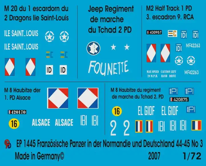 Peddinghaus-Decals 1445 French Tanks In Normandy And Germany 1944-1945 No. 3 Offre Exclusive