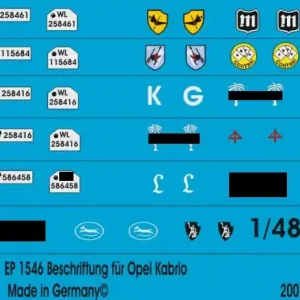 Peddinghaus-Decals 1546 Markings For Opel Kadett Staff Car Top Vente