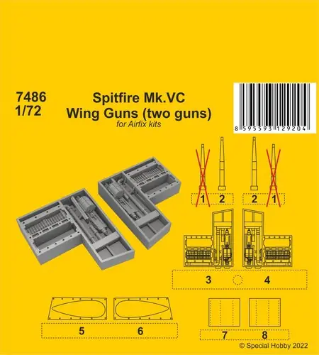 CMK K7486 Spitfire Mk.VC Wing Guns (two guns) (for Airfix kit) Dernier Modèle
