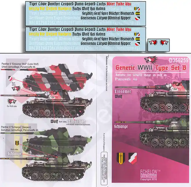 Echelon Fine Details D356259 Generic WWII Type Set B Marque