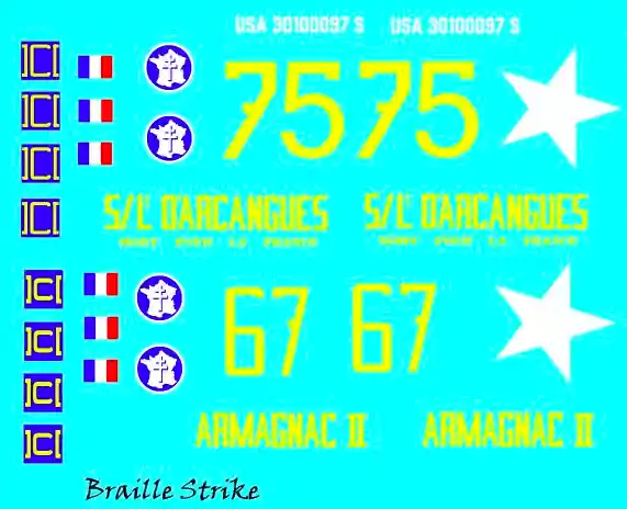 Certifié Braille Strike 35006 M4A3 76mm French 2nd Armored Division