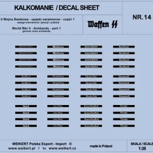 Populaire Weikert Decals DEC214 Opaski naramienne - wstęgi niemieckich dywizji i pułków ver.1 - vol.14
