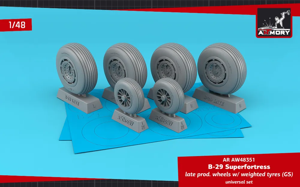 Prix Promo Armory Models Group AW48351 B-29 Superfortress late production wheels w/ weighted tyres (GS)