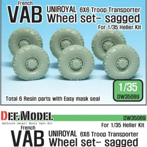Meilleur Choix DEF Model DW35069 French VAB Sagged Wheel set 2-Uniroyal (for Heller 1/35 6 wheel included)